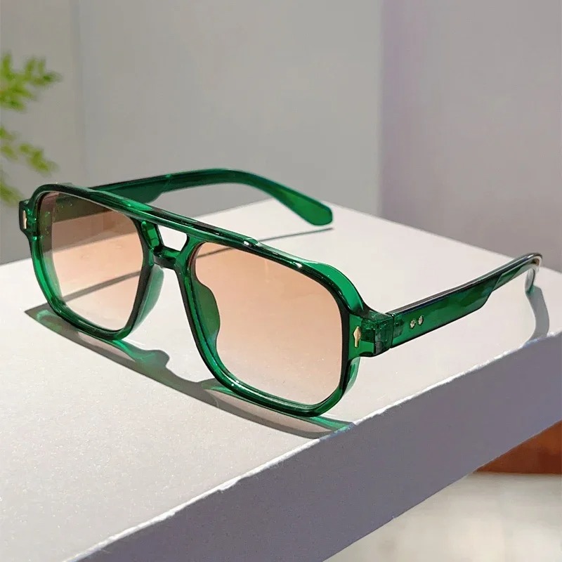 Women'S Fashion Eyeglasses - New Vintage Double Bridges Square Sunglasses