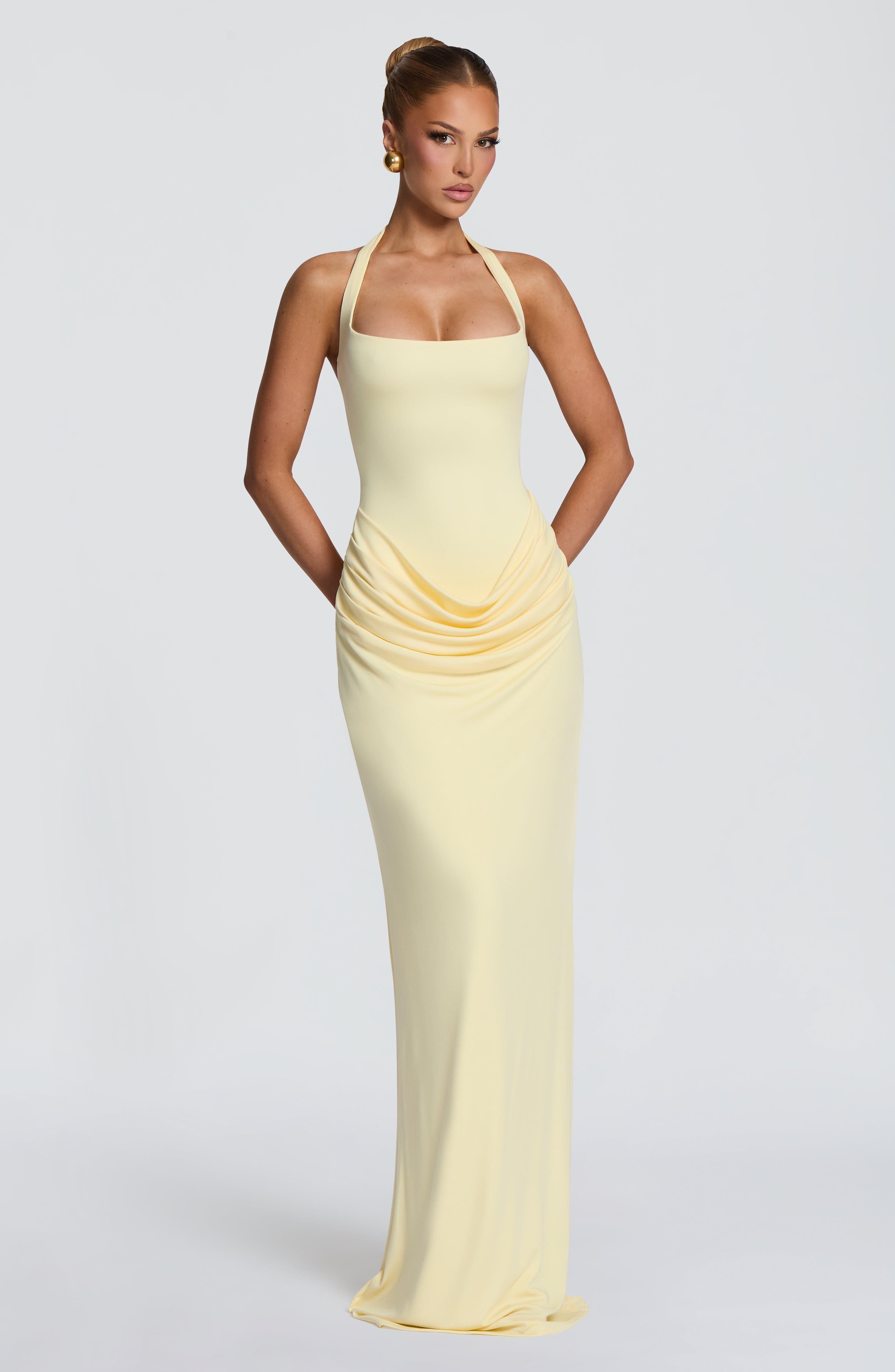 Bodycon Dress Women - Halter Square Neck Maxi Dress Waist