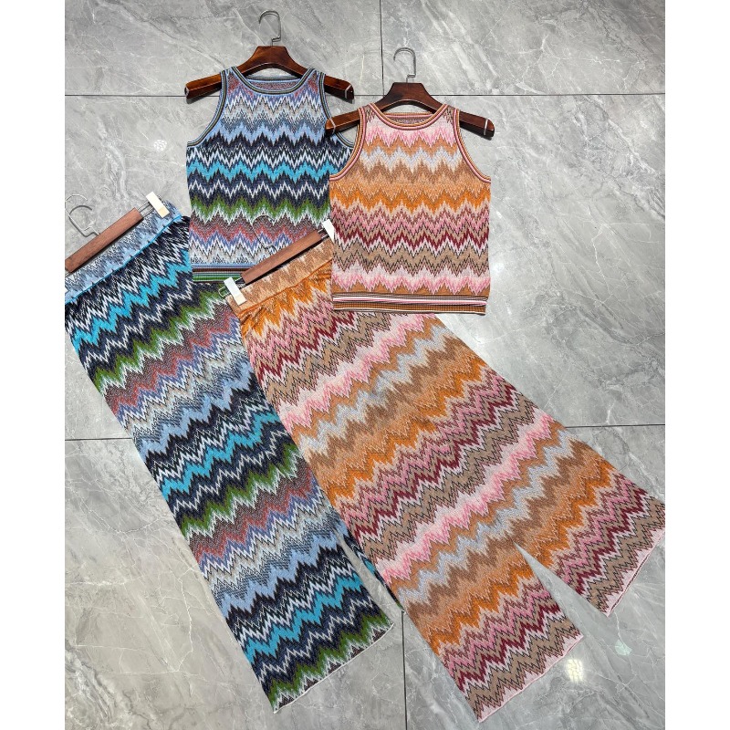 Striped Knit Series Pants Set  - огляд і ціна Wide Leg Palazzo Pants