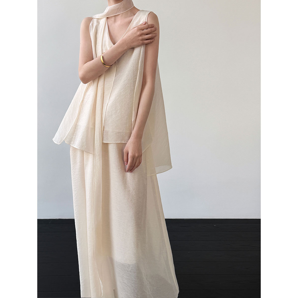 2026 Women Lace-Up V-Neck Slee - огляд і ціна Wide Leg Palazzo Pants