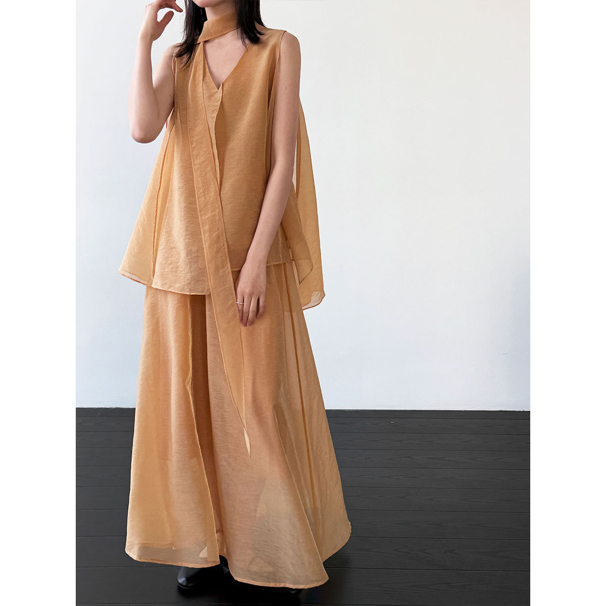 2026 Women Lace-Up V-Neck Slee - огляд і ціна Wide Leg Palazzo Pants