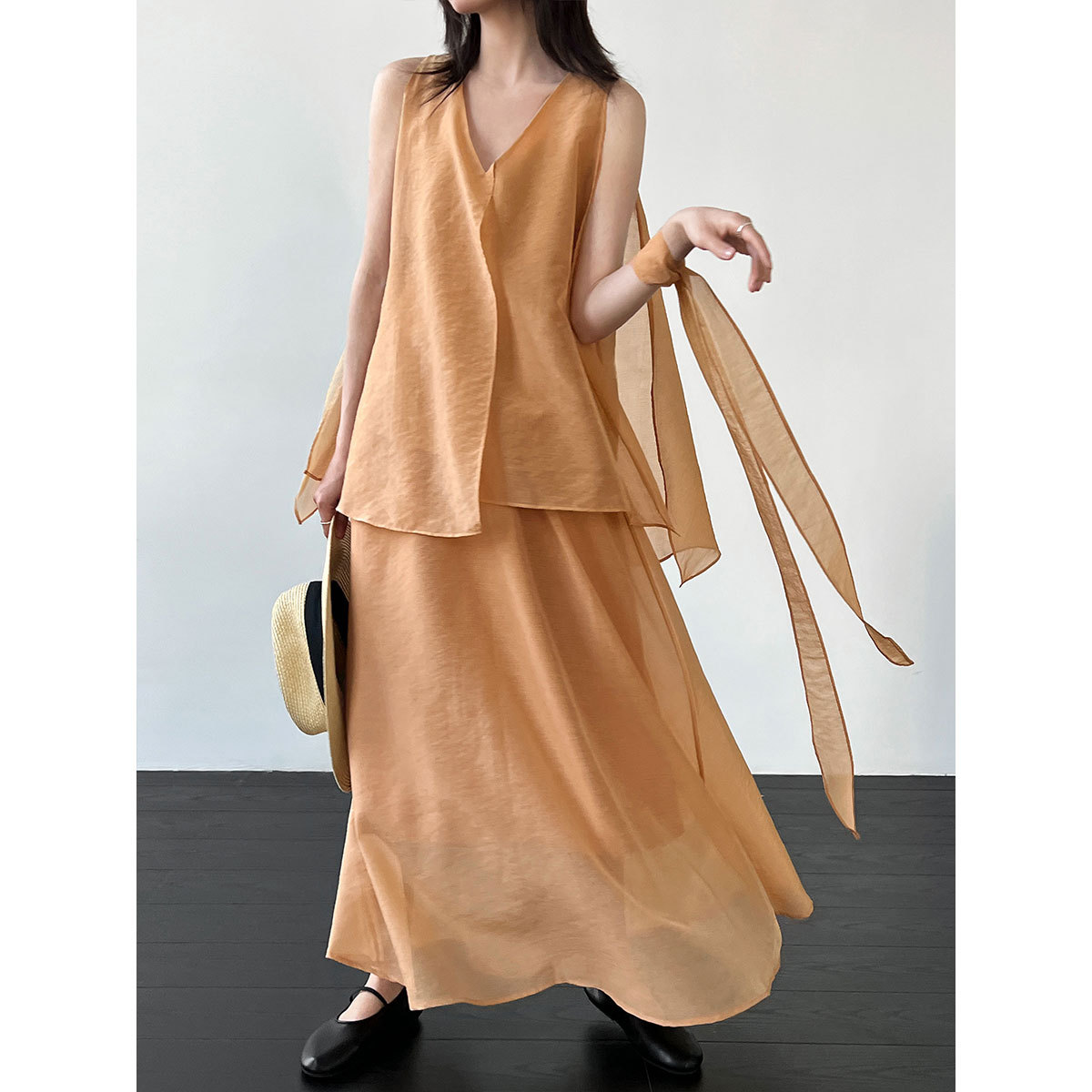 2026 Women Lace-Up V-Neck Slee - огляд і ціна Wide Leg Palazzo Pants