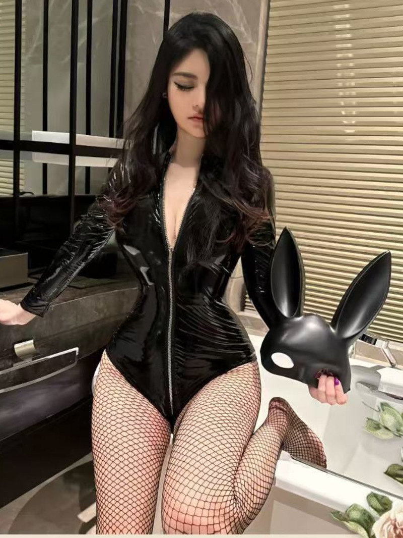 Sexy Patent Leather Bodysuit Z - огляд і ціна Women'S Fashion Pajamas