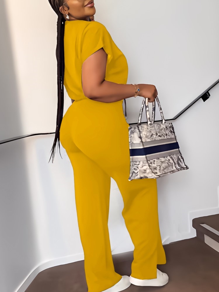 Women Casual Round Neck Drawst - огляд і ціна Wide Leg Palazzo Pants
