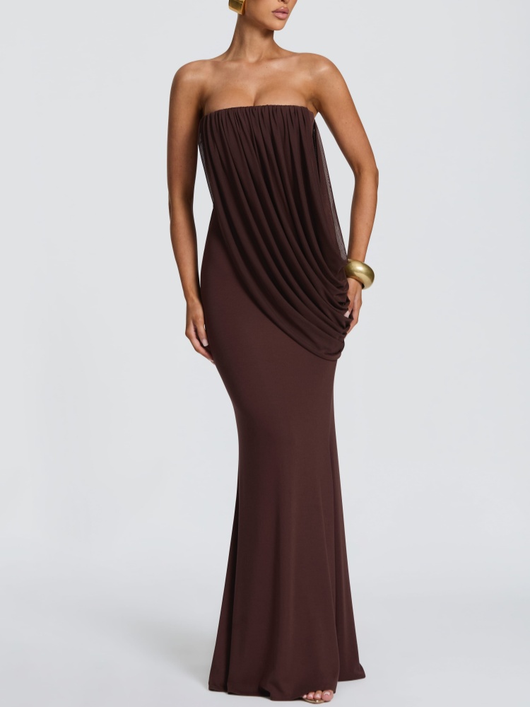 Strapless Draped Mermaid Maxi  - огляд і ціна Bodycon Dress Women