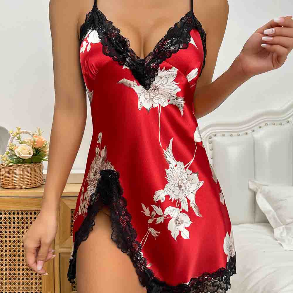 New Ice Silk Sleeping Skirt Th - огляд і ціна Women'S Fashion Pajamas