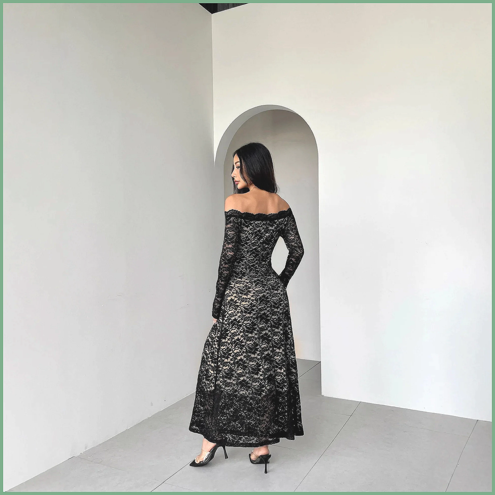 Black Off-Shoulder Lace Prom D - огляд і ціна Bodycon Dress Women