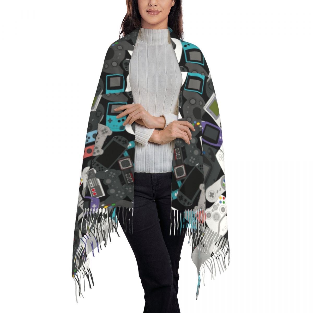 Gamer Controller Tassel Scarf  - огляд і ціна Women Fashion Video