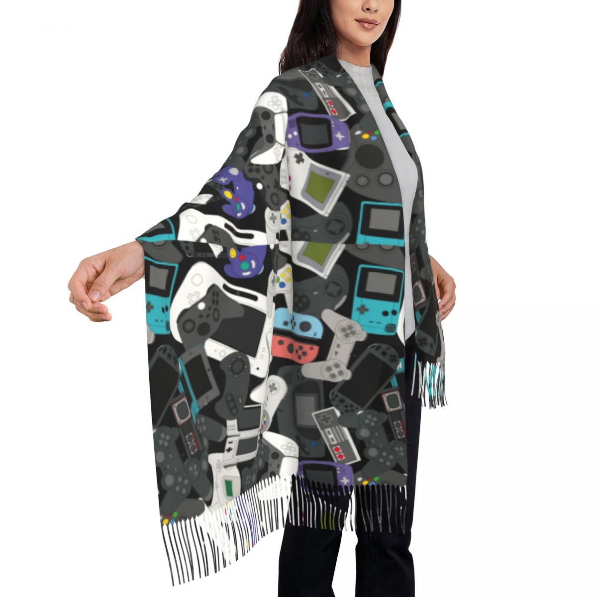 Gamer Controller Tassel Scarf  - огляд і ціна Women Fashion Video