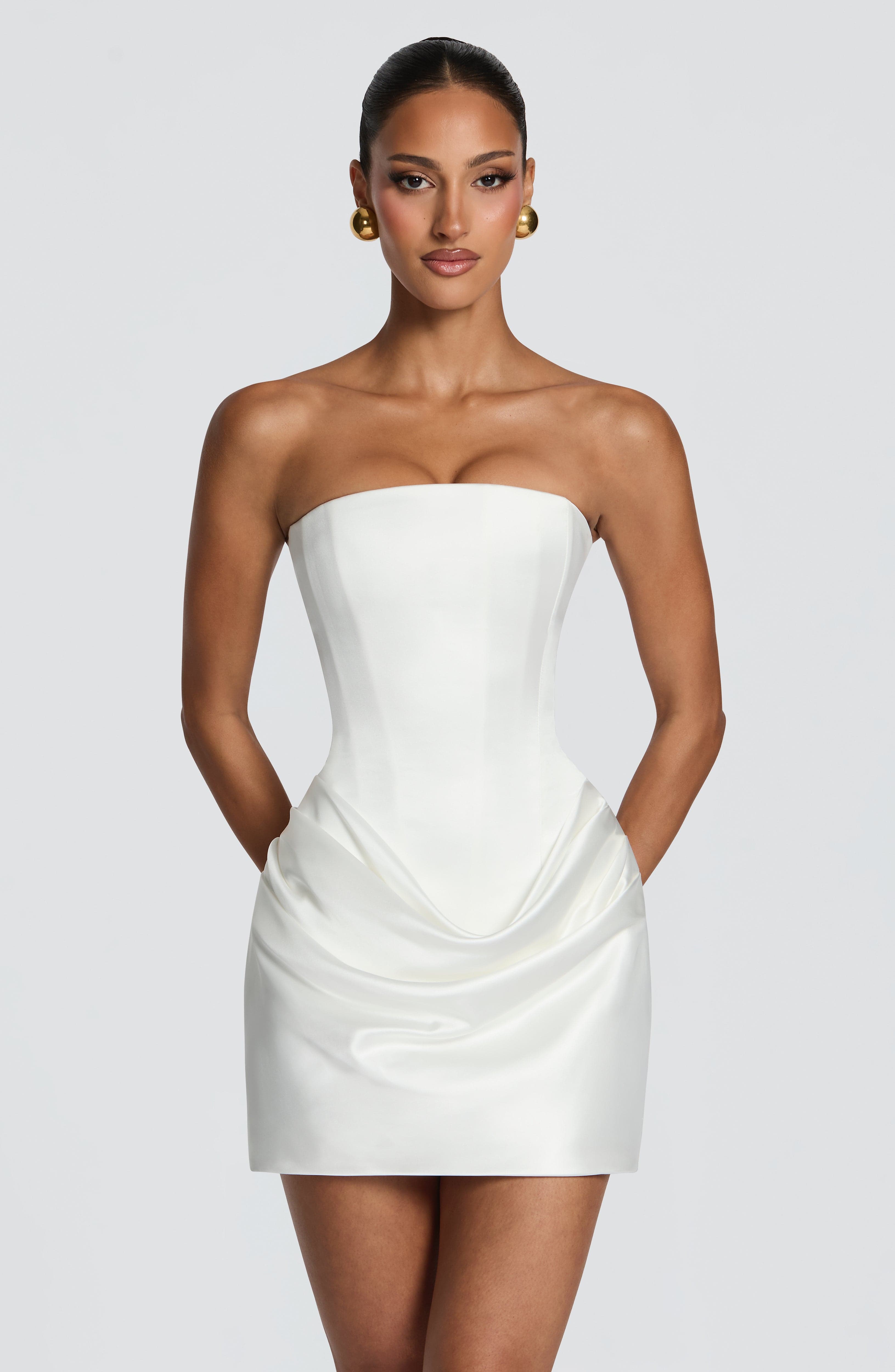 2 Styles White Satin Mini Dres - огляд і ціна Bodycon Dress Women