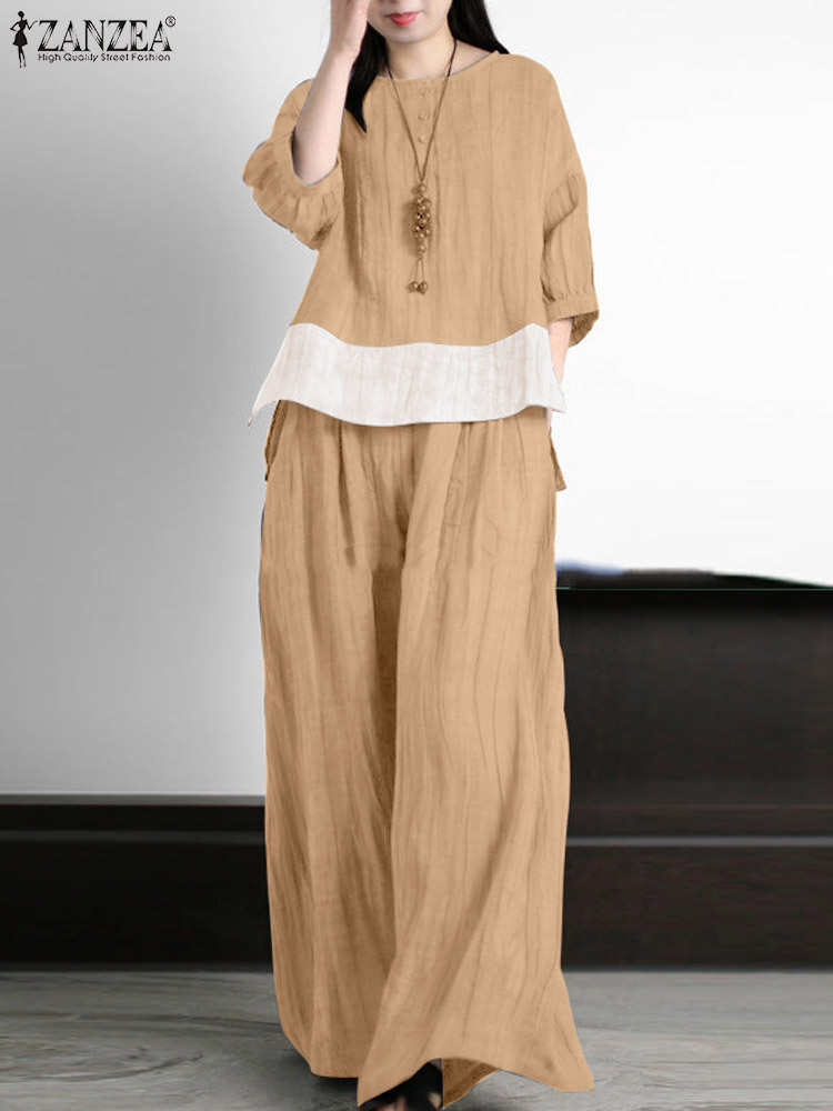 ZANZEA Summer Vintage Matching - огляд і ціна Wide Leg Palazzo Pants