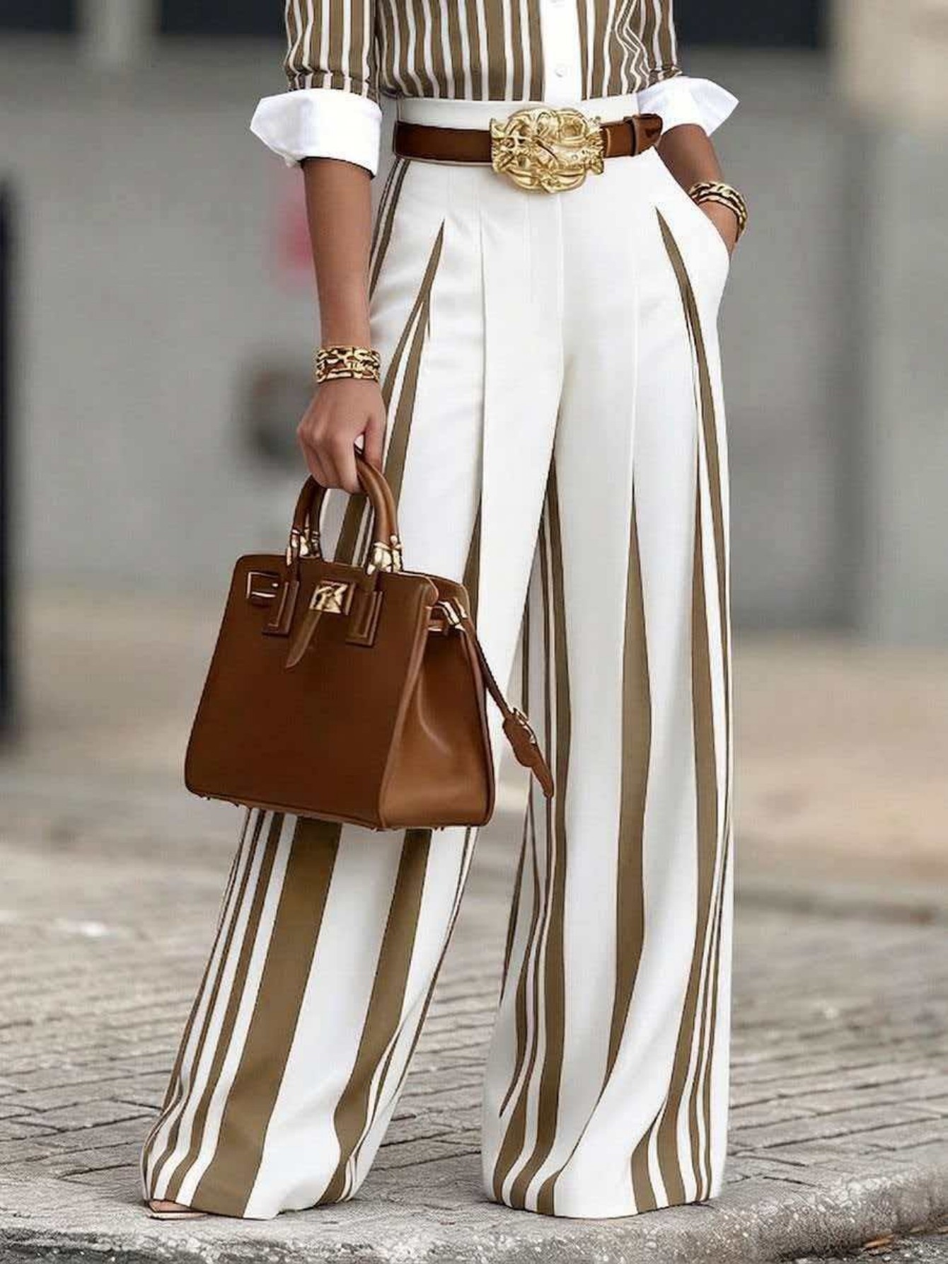 Women Fashion 2-Piece Set Stri - огляд і ціна Wide Leg Palazzo Pants