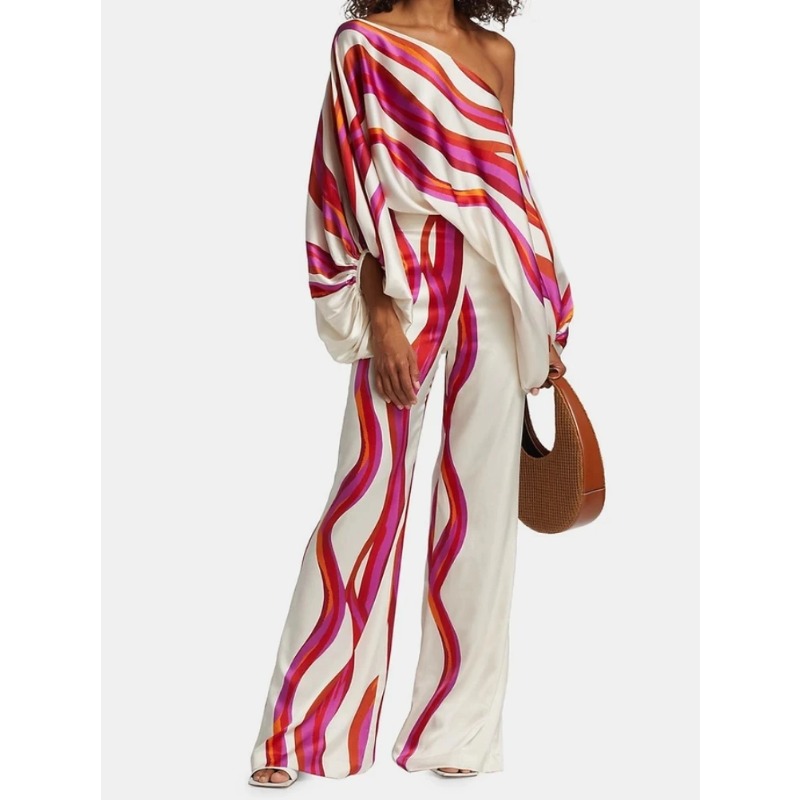 Women Satin Print Pajamas Suit - огляд і ціна Women'S Fashion Pajamas