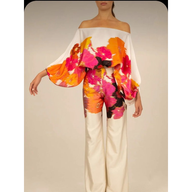 Women Satin Print Pajamas Suit - огляд і ціна Women'S Fashion Pajamas