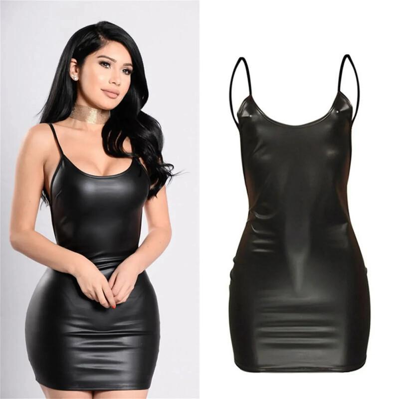 Hot Sell Plus Size Black Faux  - огляд і ціна Bodycon Dress Women