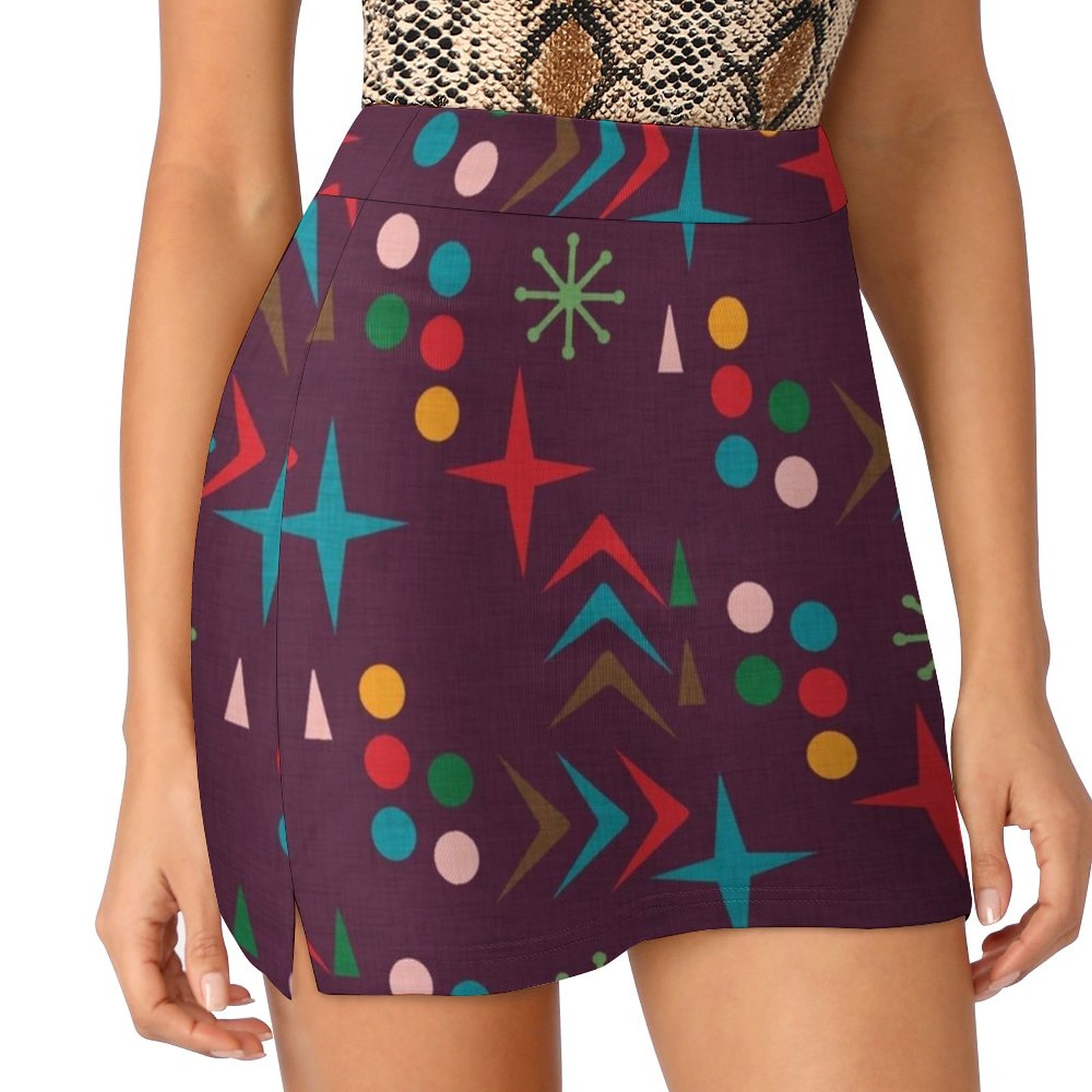 Atomic Pattern Purple Mid Cent - огляд і ціна Women'S Fashion In The 60S