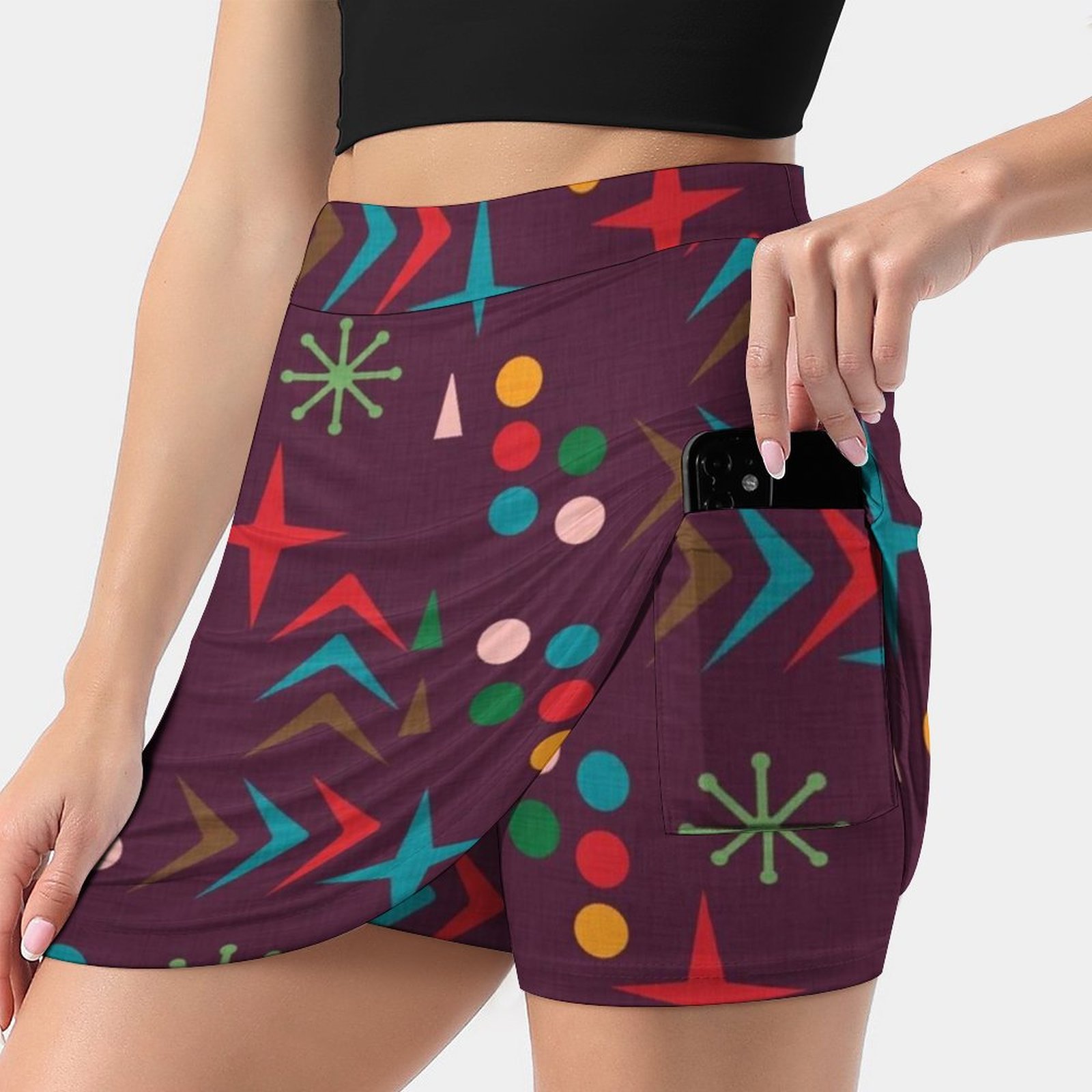 Atomic Pattern Purple Mid Cent - огляд і ціна Women'S Fashion In The 60S