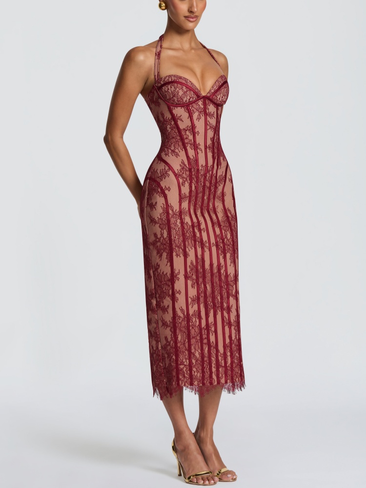 Halter Sweetheart Burgundy Lac - огляд і ціна Bodycon Dress Women